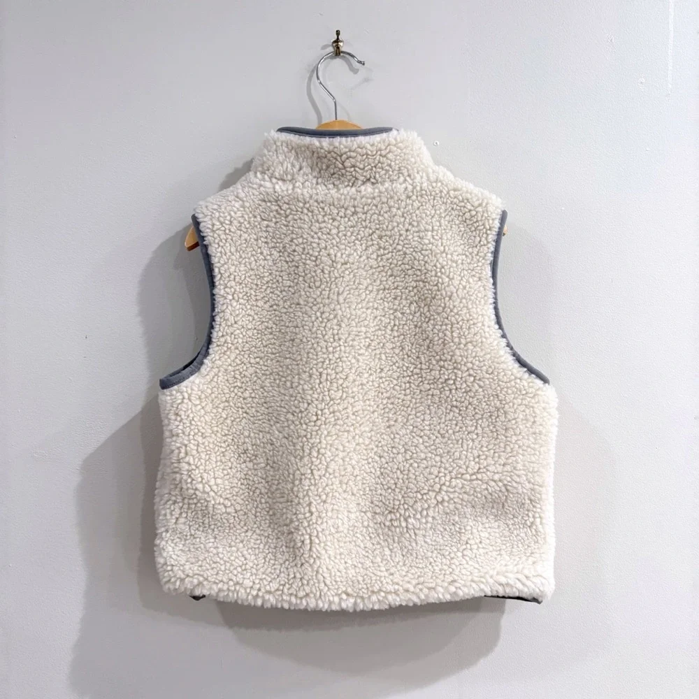 Janie and Jack Toddler Kids Unisex Sherpa Vest 3T Cream Zip Preppy Cozy